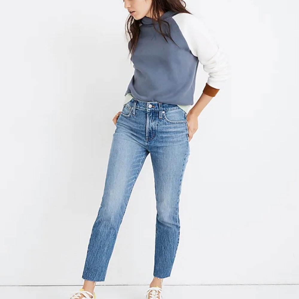 MADEWELL The Perfect Vintage Jean in Enmore Wash: Raw-Hem Edition Size 24 NWT